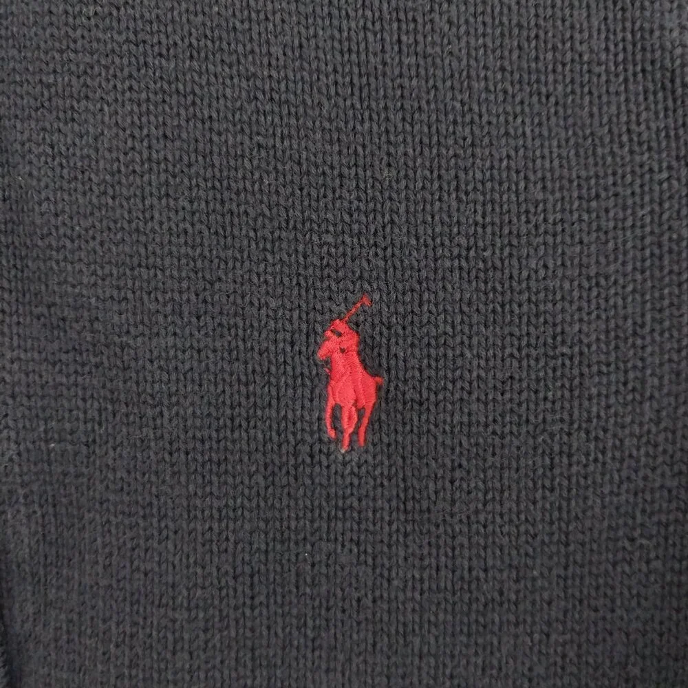 Ralph Lauren Sport Women’s Medium Navy Blue Long Sleeve Full Zip Fitted Sweater - Picture 7 of 11